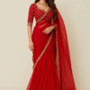 Crimson Glow Designer Saree