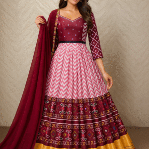 Designer Mirror Work Lehenga Choli with Digital Print & Dupatta