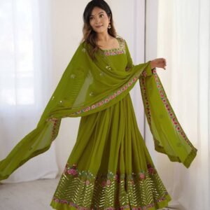 Full‑sleeved designer Anarkali Gown