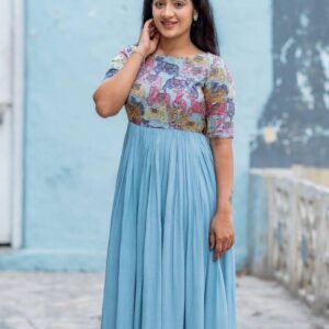 Handwork & Kalamkari Print Gown