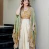 Mustard Glow Indo-Western Draped Saree Set